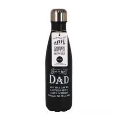Arora Trinkflasche Papa Worlds Best Dad Stahl 500ml Schwarz