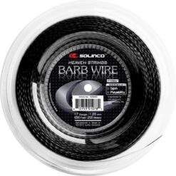 Solinco Tennissaite Barb Wire (Spin+Haltbarkeit) Schwarz 200m Rolle