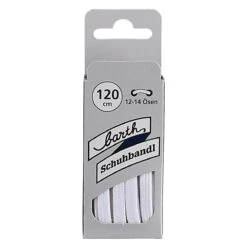 Barth Schnürsenkel Modisch Schmal Flach Weiss 120cm