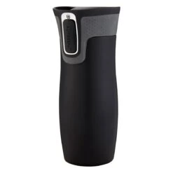 Contigo Thermotrinkflasche Autoseal West Loop Edelstahl 470ml (tropffrei, Hält Stundenlang Kalt/heiss) Schwarz Matt