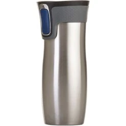 Contigo Thermotrinkflasche Autoseal West Loop Edelstahl 470ml (tropffrei, Hält Stundenlang Kalt/heiss) Stahlgrau