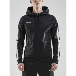 Craft Kapuzenpullover Hoodie Fullzip Pro Control Schwarz/weiss Herren