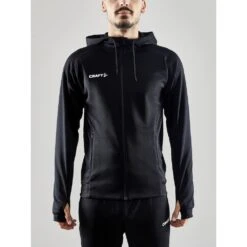 Craft Trainingsjacke Evolve Hood - Strapazierfähige Mid-Layer-Kapuzenjacke Aus Stretchmaterial - Schwarz Herren