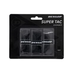 Dunlop Overgrip Super Tac 0.5mm (extrem Griffig, Feuchtigkeitsabsorbierend) Schwarz - 3 Stück