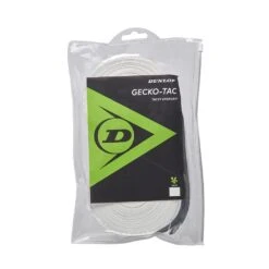 Dunlop Overgrip Gecko Tac 0.5mm (glatt, Griffig) Weiss 30er Clip-Beutel