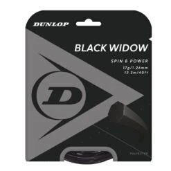 Dunlop Tennissaite Black Widow (Haltbarkeit+Spin) Schwarz 12m Set