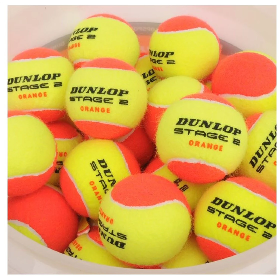 Dunlop Methodikbälle Stage 2 Gelb/orange 60er Im Eimer 3 Dunlop Methodikbälle Stage 2 Gelb/orange 60er Im Eimer – Bild 3