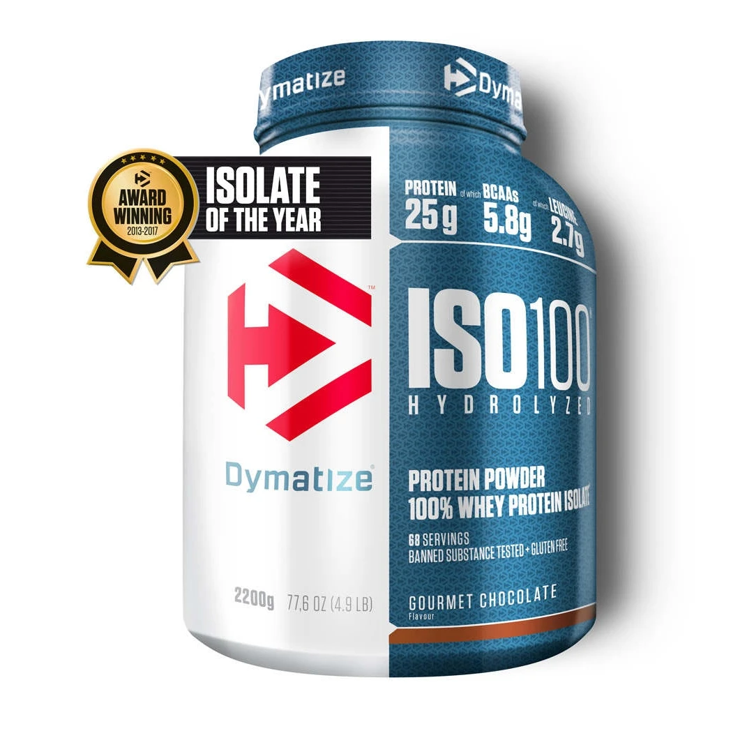 Dymatize Iso100 Hydrolyzed Isolat Protein Pulver Gourmet Schokolade 2264g Dose 1 Dymatize Iso100 Hydrolyzed Isolat Protein Pulver Gourmet Schokolade 2264g Dose