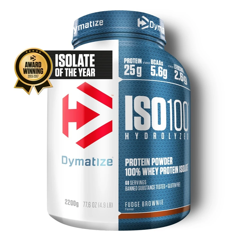 Dymatize Iso100 Hydrolyzed Isolat Protein Pulver Fudge Brownie 2264g Dose 1 Dymatize Iso100 Hydrolyzed Isolat Protein Pulver Fudge Brownie 2264g Dose