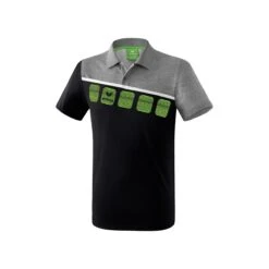 Erima Spprt-Polo 5C (100% Polyester) Schwarz/grau/weiss Herren