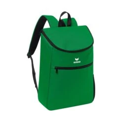Erima Rucksack Team Multifunktionsrucksack Mit Doppel-Reißverschluss Smaragdgrün 30x18x45cm