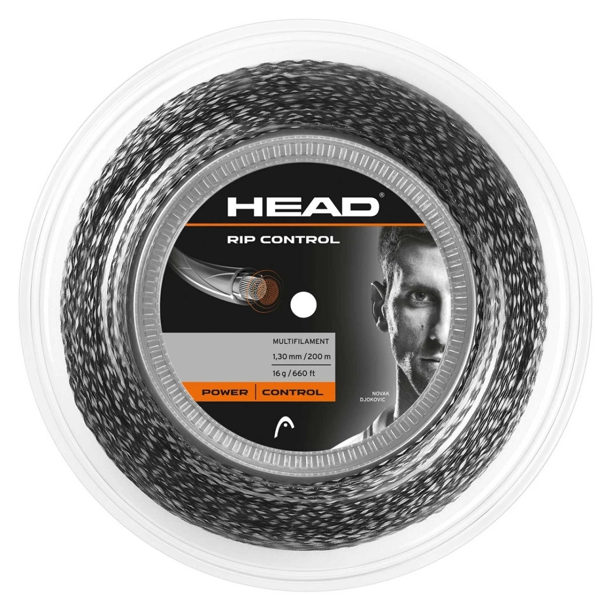 Head Tennissaite Rip Control (Kontrolle+Armschonung) Schwarz/weiss 200m Rolle 1 Head Tennissaite Rip Control (Kontrolle+Armschonung) Schwarz/weiss 200m Rolle