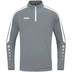 JAKO Langarmshirt Ziptop Power (rec. Polyester, Hochelastisch) Dunkelgrau Herren