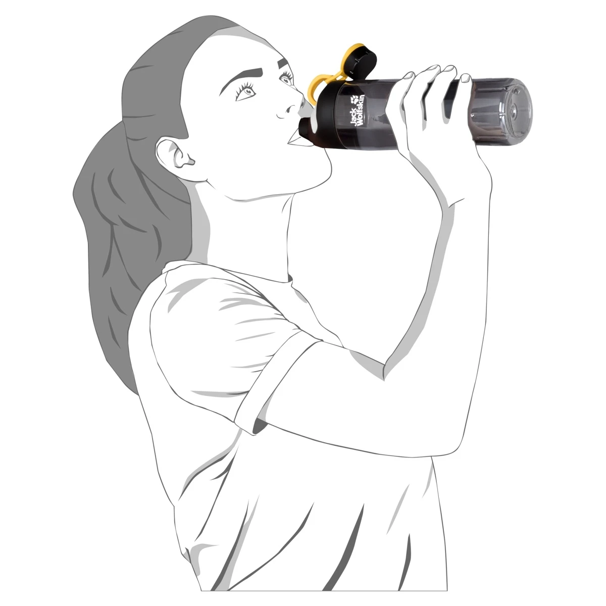 Jack Wolfskin Trinkflasche Mancora 0.7 (unverwüstliche Weithalsflasche Mit Trinkausguss) 700ml Phantomgrau 2 Jack Wolfskin Trinkflasche Mancora 0.7 (unverwüstliche Weithalsflasche Mit Trinkausguss) 700ml Phantomgrau – Bild 2