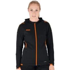 JAKO Trainingsanzug Challenge Mit Kapuze (Jacke Und Hose) Schwarz/orange Damen -Head || Wilson || YONEX Verkäufe Jako Trainingsanzug Challenge Damen M9421 807 10 1200x1200 1