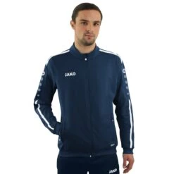 JAKO Trainingsjacke Striker 2.0 (100% Shiny-Polyester-Tricot) Dunkelblau/weiss Herren