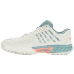 KSwiss Tennisschuhe Hypercourt Express 2 Clay/Sandplatz 2023 Weiss/aquablau Kinder -Head || Wilson || YONEX Verkäufe KSwiss 86614 143 Hypercourt Express Schuh204 1200x1200 1