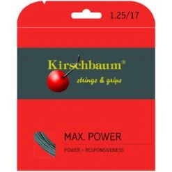 Kirschbaum Tennissaite Max Power (Haltbarkeit+Power) Anthrazit 12m Set