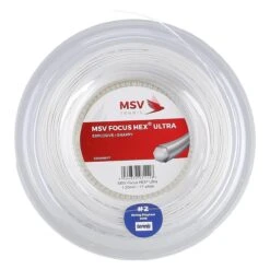 MSV Tennissaite Focus Hex Ultra (Spin+Spannungskonstanz) Weiss 200m Rolle