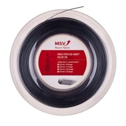 MSV Tennissaite Focus Hex Plus 38 (Haltbarkeit+Spin) Schwarz 200m Rolle