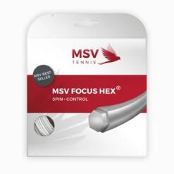 MSV Tennissaite Focus Hex (Haltbarkeit+Spin) Weiss 12m Set