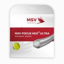 MSV Tennissaite Focus Hex Ultra (Spin+Spannungskonstanz) Neongelb 12m Set