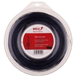 MSV Tennissaite Go Max (Haltbarkeit+Kontrolle) Schwarz 200 Meter Rolle