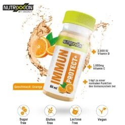 NUTRIXXION Immun Protect+ - Nahrungsergänzungsmittel Mit Vitamin C, D, Zink Und Selen - 12x60 Gramm Box -Head || Wilson || YONEX Verkäufe NTX 1711 immun einz karton 2 1002x1002 1