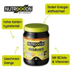 NUTRIXXION Endurance Drink - Für Den Ausdauersport & Teamsport Entwickelt - Orange 700g Dose -Head || Wilson || YONEX Verkäufe NTX end keyfacts orange 1001x1001 1