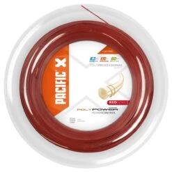 Pacific Tennissaite Poly Power Comp Red Series (Haltbarkeit) Rot 200m Rolle