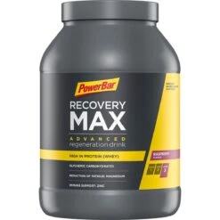 PowerBar Recovery Max Regeneration Drink (hoch-glykämische Kohlenhydrate Mit Protein) Himbeere 1144g Dose