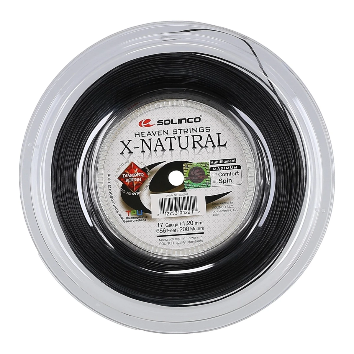 Solinco Tennissaite X Natural (Armschonung+Touch) Schwarz 200m Rolle 1 Solinco Tennissaite X Natural (Armschonung+Touch) Schwarz 200m Rolle