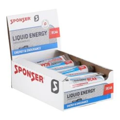 Sponser Liquid Energy BCAA Gel Tube (Kohlenhydrate-Gel Mit BCAA) Erdbeere/Banane 20x70g Box