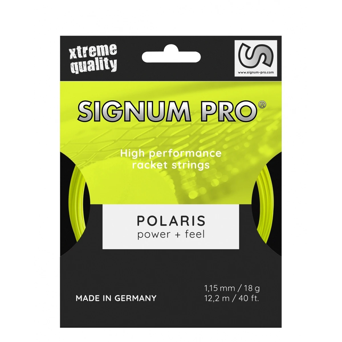 Signum Pro Tennissaite Polaris (Haltbarkeit+Power) Neongelb 12m Set 1 Signum Pro Tennissaite Polaris (Haltbarkeit+Power) Neongelb 12m Set