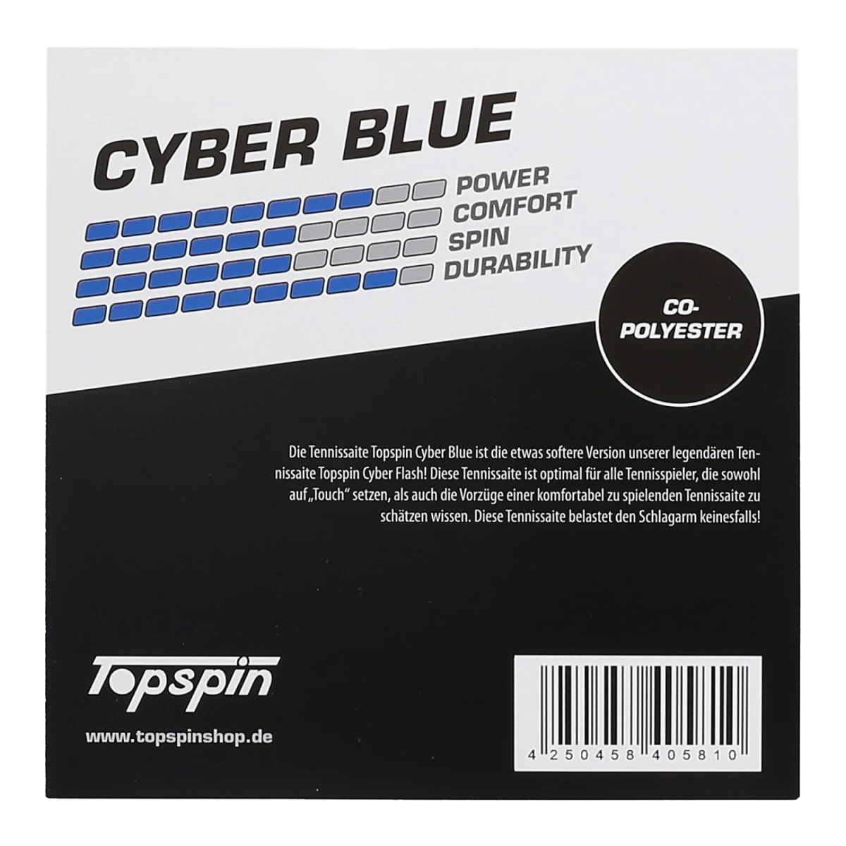 Topspin Tennissaite Cyber Blue (Haltbarkeit+Touch) Blau 12m Set 2 Topspin Tennissaite Cyber Blue (Haltbarkeit+Touch) Blau 12m Set – Bild 2
