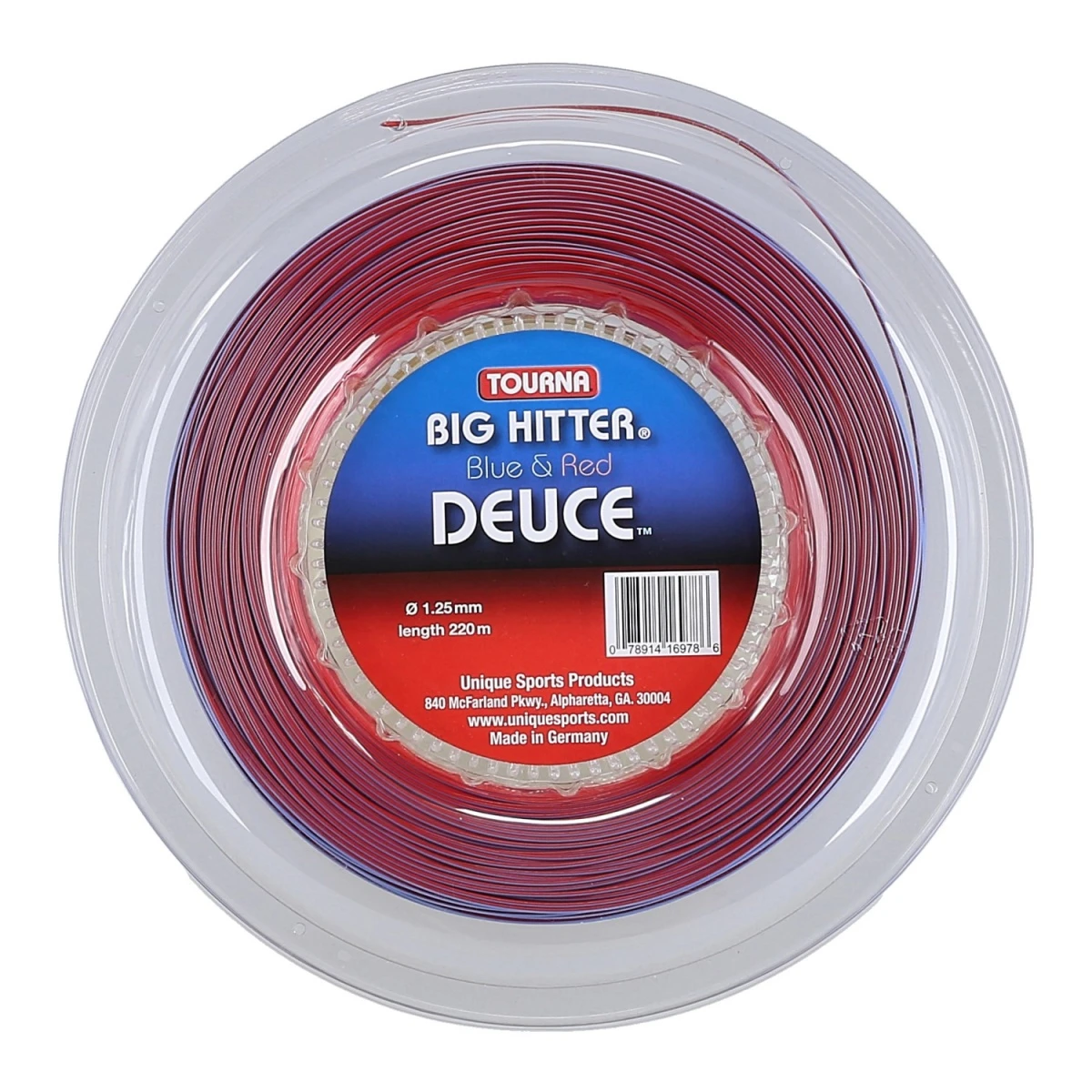 Tourna Tennissaite Big Hitter Deuce Blau/rot 220m Rolle 1 Tourna Tennissaite Big Hitter Deuce Blau/rot 220m Rolle