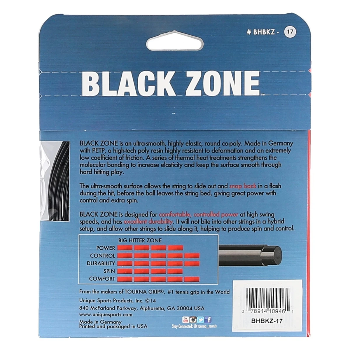Tourna Tennissaite Big Hitter Black Zone Schwarz 12m Set 2 Tourna Tennissaite Big Hitter Black Zone Schwarz 12m Set – Bild 2