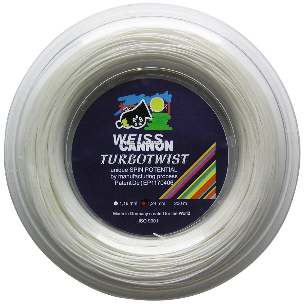 WeissCannon Tennissaite Turbo Twist (Spin+Touch) Weiss 200m Rolle 1 WeissCannon Tennissaite Turbo Twist (Spin+Touch) Weiss 200m Rolle