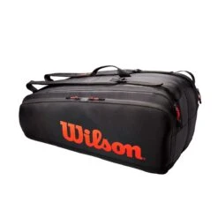 Wilson Tennis-Racketbag Tour (Schlägertasche, 2 Hauptfächer) Schwarz 12er