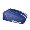 Wilson Tennis-Racketbag Super Tour Roland Garros (Schlägertasche, 3 Hauptfächer) Navyblau 15er