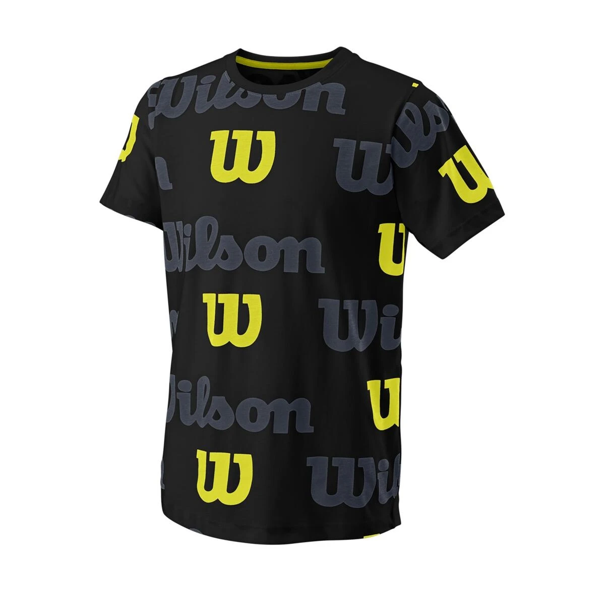 Wilson Tennis Tshirt All Over Logo Tech (Baumwollmix) Schwarz Jungen 1 Wilson Tennis Tshirt All Over Logo Tech (Baumwollmix) Schwarz Jungen