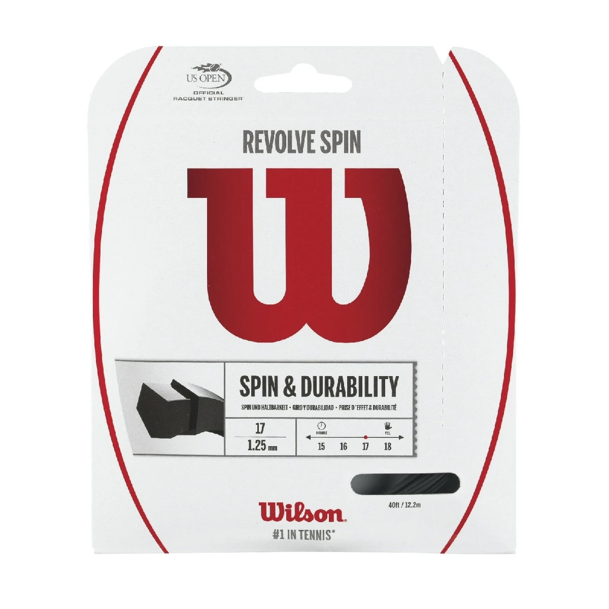 Wilson Tennissaite Revolve Spin (Spin+Haltbarkeit) Schwarz 12m Set 1 Wilson Tennissaite Revolve Spin (Spin+Haltbarkeit) Schwarz 12m Set