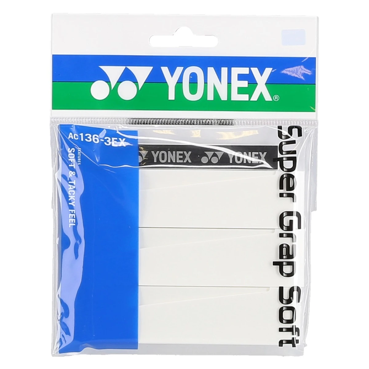 Yonex Overgrip Super Grap Soft 0.8mm Weiss 3er 1 Yonex Overgrip Super Grap Soft 0.8mm Weiss 3er