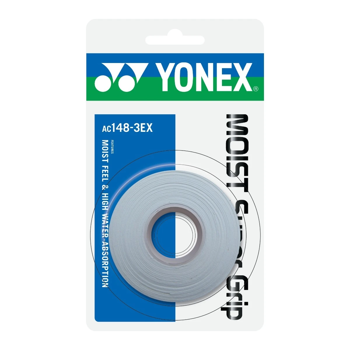 Yonex Overgrip Moist Super Grip 0.65mm Weiss 3er 1 Yonex Overgrip Moist Super Grip 0.65mm Weiss 3er