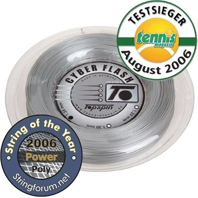 Topspin Tennissaite Cyber Flash (Haltbarkeit+Power) Silber 110m Rolle 2 Topspin Tennissaite Cyber Flash (Haltbarkeit+Power) Silber 110m Rolle – Bild 2
